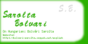 sarolta bolvari business card