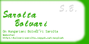 sarolta bolvari business card
